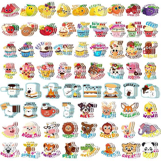 Jetec 300 Pcs Scratch and Sniff Stickers for Kids, 68 Styles Scented Smelly Stickers Scented Teachers Motivational Parents Reward Incentive Bulk