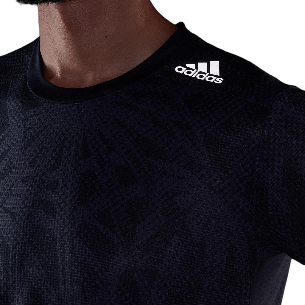 Adidas HiiT Designed For Heat.Rdy Graphics HiiT Print Crew Neck Short Sleeve T-Shirt Men Tops Dark-Gray Navy-Blue HC4265