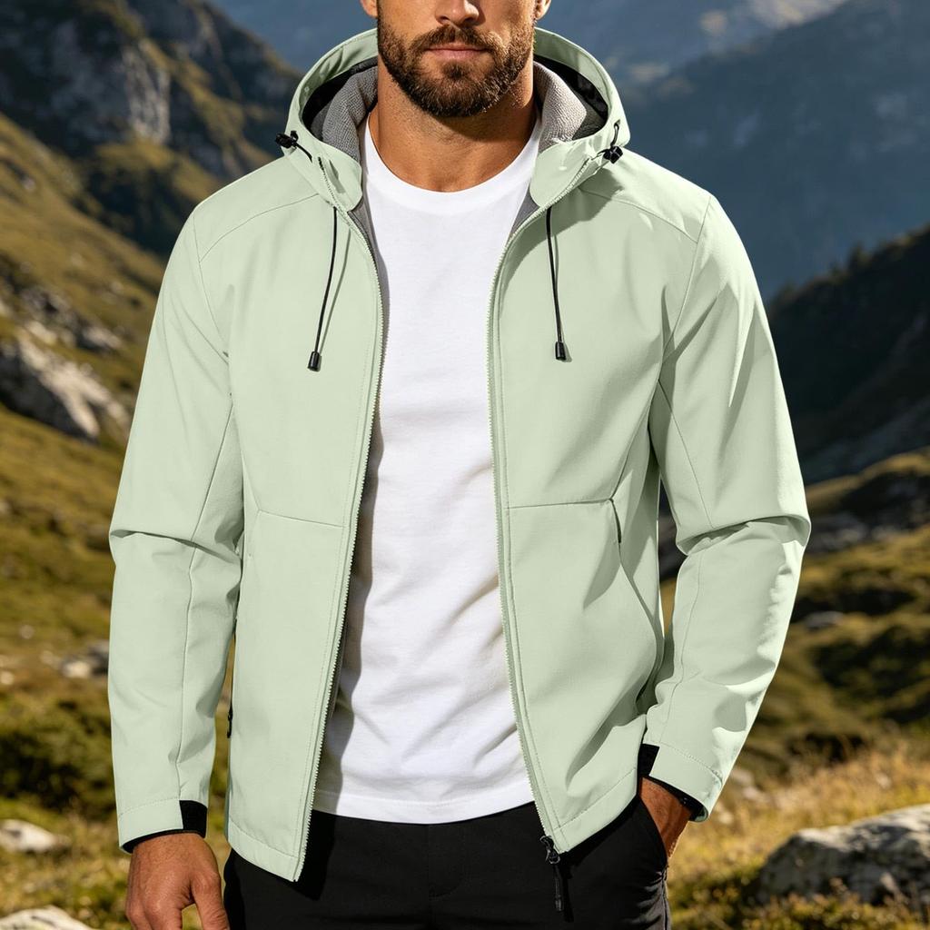 Men's Breathable Lightweight Windproof Hiking Rain Jacket for Outdoor Running