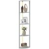 LED Floor Lamp with Shelves, Dimmable Standing Lamp with Foot Switch for Living Room, Bedroom, Grey