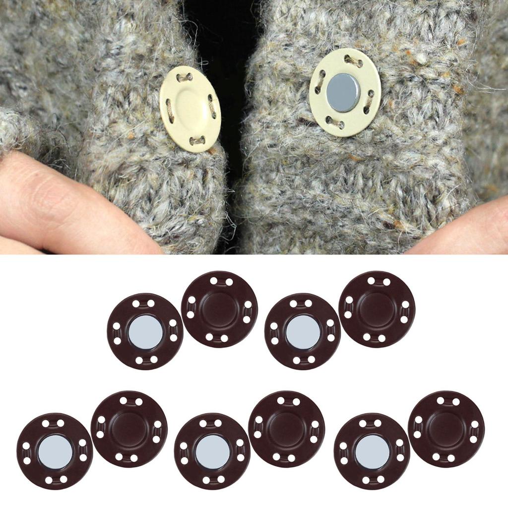10 Pairs of Magnetic Button Fasteners Snaps Sewing Pants Closure for Bag DIY