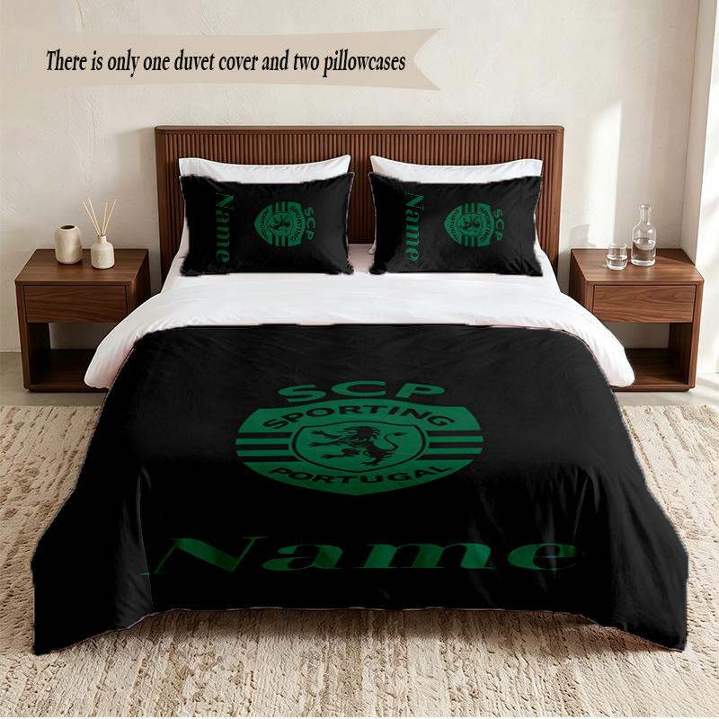 Sporting Clube de Portugal Personalized Custom Name 3‑Piece Bedding Set Soft Duvet Cover Set For Bedroom Home Decor