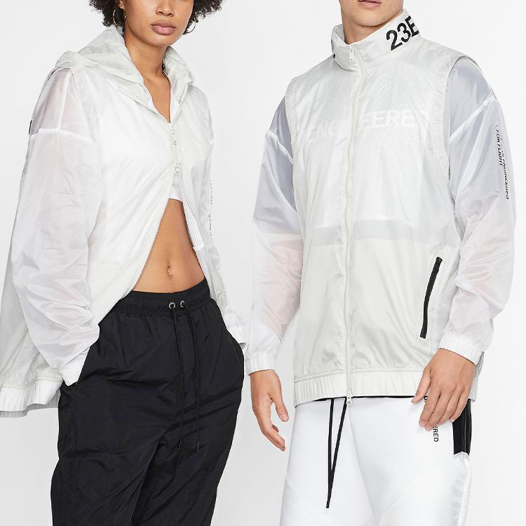 Jordan Engineer Basketball Training Lightweight Packable Hooded Jacket Men Outerwear White AT9776-100