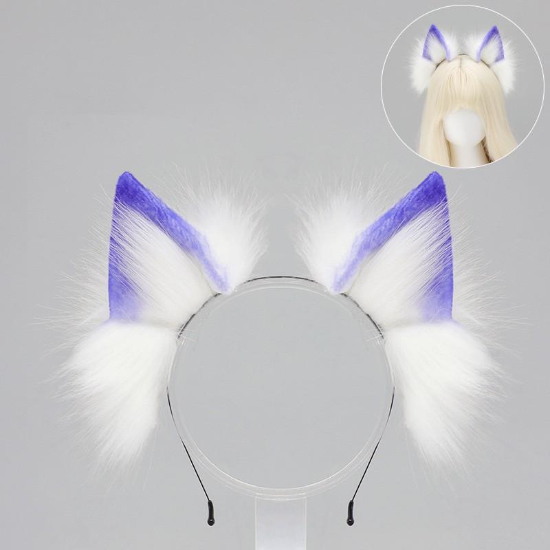Handmade Kawaii Lolita Wolf Ear Headband Plush Animal Ears Cosplay Accessory Anime Convention