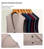 100% Pure Wool Men's Winter 2025 Cardigan Vest - Sleeveless, Middle-aged Style Sweater