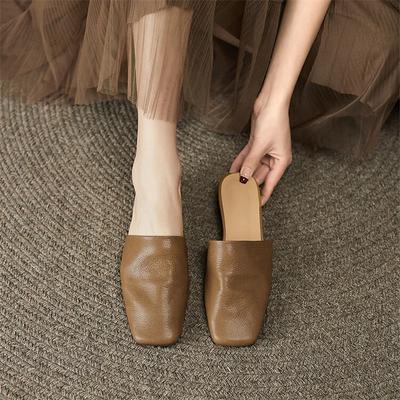 Moda Nowe Letnie Damskie Buty Muły Buty dla Kobiet Proste Damskie Kapcie Niski Obcas Kwadratowy Nosek Kapcie Damskie Buty Zapatos De Mujer