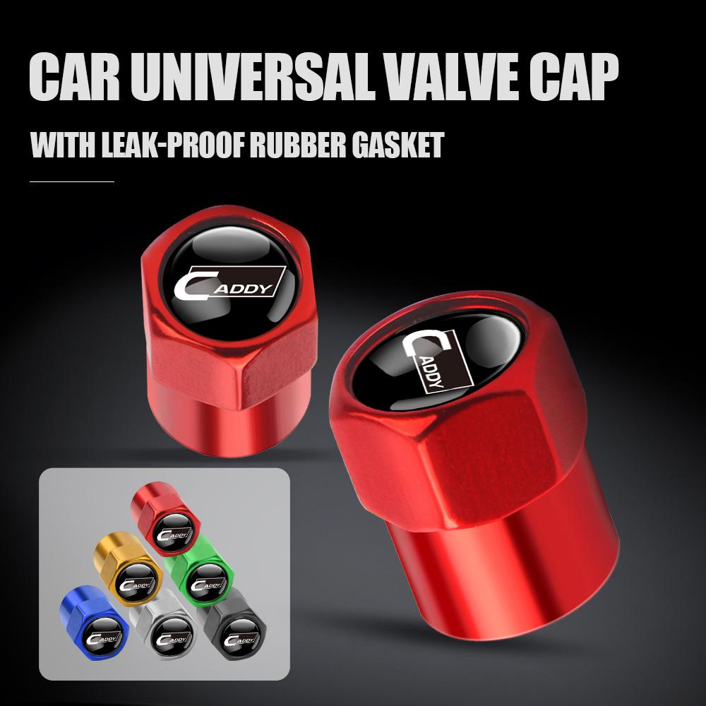 4PCS Car Wheel Valve Caps Auto Dustproof Tire Stem Air Covers For Volkswagen Motion MTM POLO GTI Blue Caddy Scirocco Golf Beetle V1