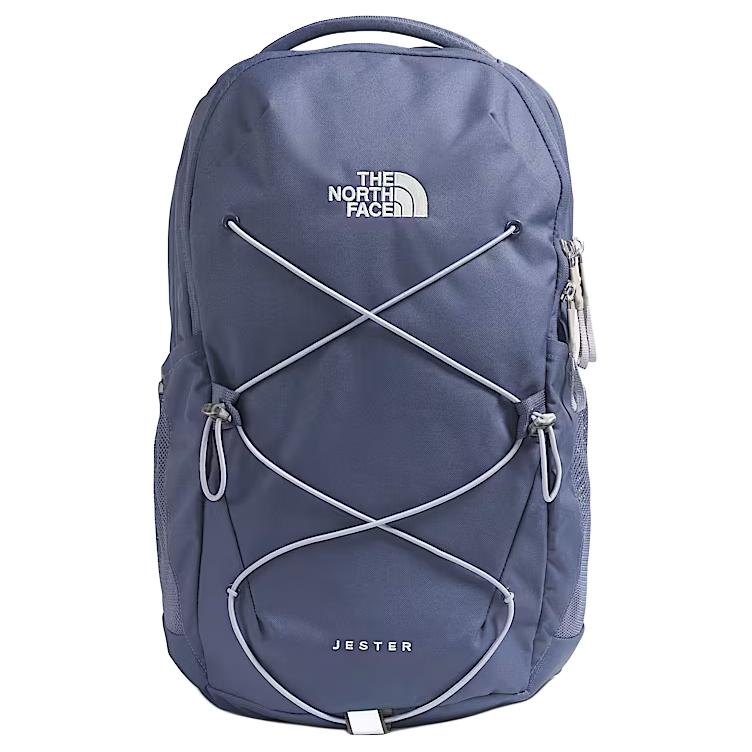 The North Face Jester 27L Classic Print Outdoor Backpack Women backpack Silver Blue NF0A3VXG-EO5 Silver & Blue