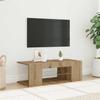 VidaXL Meuble TV avec lumières LED chêne artisanal bois d'ingénierie, support TV, meuble multimédia, console TV, meuble 856326