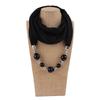 Fashion Retro Ethnic Scarf Necklace Women New Fashion Scarves Collar Pendant Scarf Beads Solid Color Jewelry Girl Fancy Bead Bib