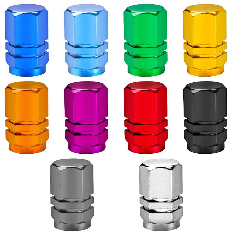 4Pcs Aluminum Alloy Car Wheel Tire Valve Caps Tyre Rim Stem Covers Airdust Waterproof For Automobiles Motorcycles Trucks Bikes