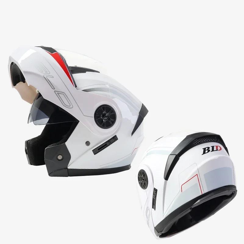 2022 New DOT Appoved High Quality Double Lens Flip Up Helmet Abs Full Face Motocross Motorcycle Racing Helmet Unisex
