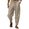 2023 Summer Men's Hip Hop Breathable Cotton Linen Loose Casual Pants