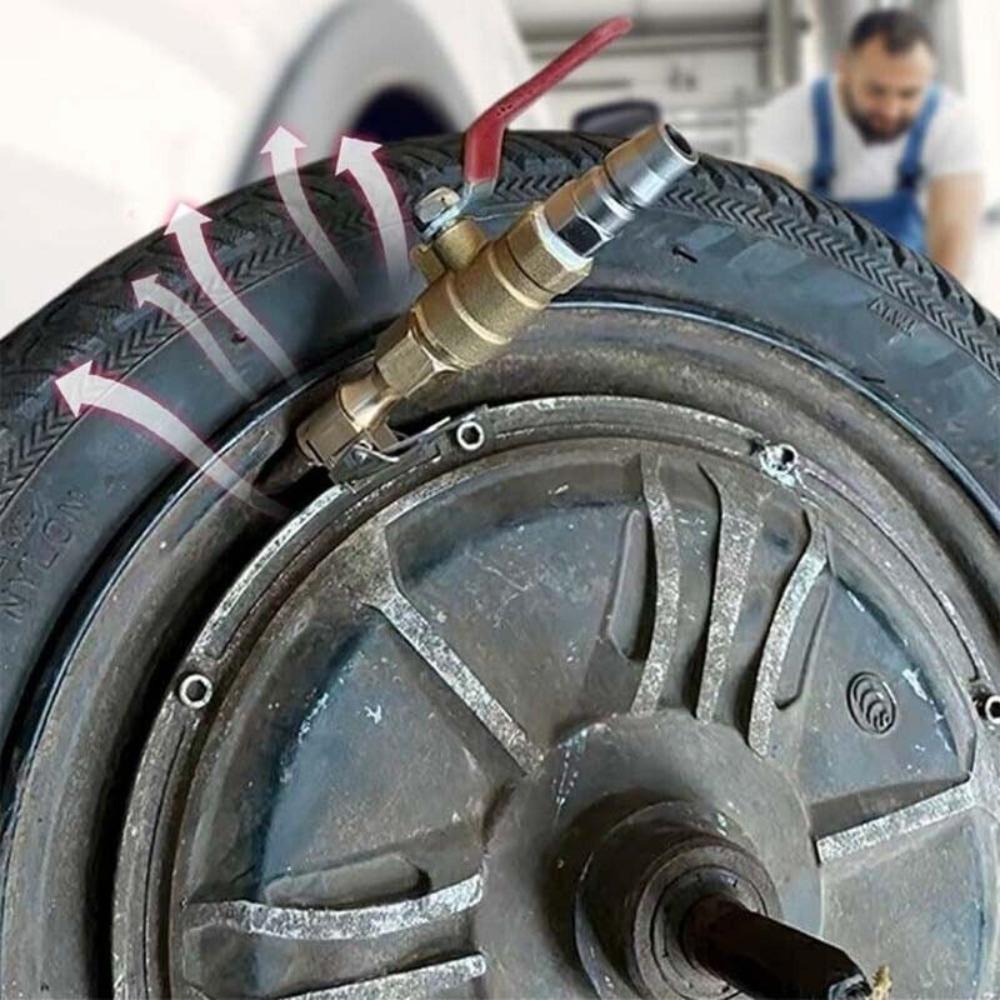 Metal Tire Inflator Chuck 9.5cm Deflation Switch Durable Tire Inflator Nozzle  for Tire Inflation