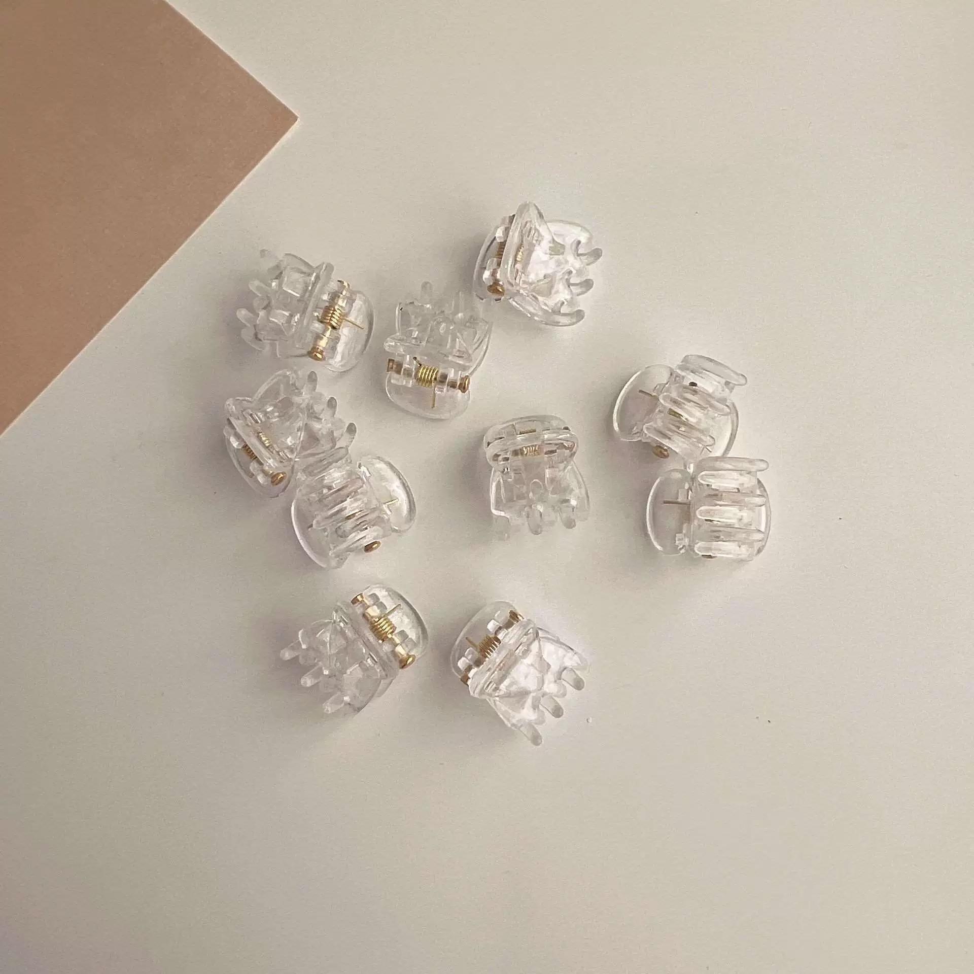 

Мини-заколки-крабики для волос для женщин, девушек, корейские простые маленькие черные прозрачные пластиковые зажимы, заколка, детские аксессуары для укладки волос 10pcs