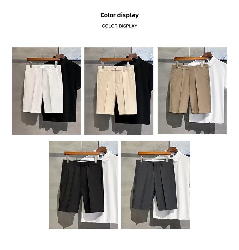 Pánské slim lehké business casual bílé šortky