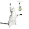 Cat Treat Dispenser Toy with Feather Interactive Prevent Tipping Cat Slow Feeder Puzzle Ball Yellow