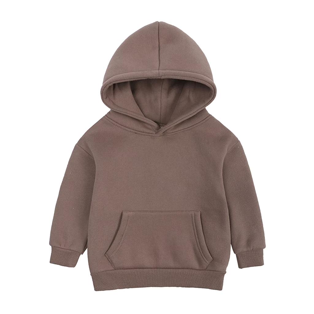 Kids Solid Color Hoodie Pullover Casual Loose Fit Long Sleeve Hooded Sweatshirt for Children Boys and Girls Soft Comfortable Fabric