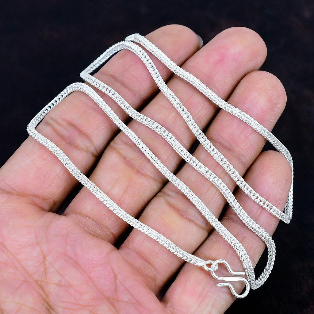 Cadena de Plata Hecha a Mano Cadena de Plata de Ley 925 Cadena de Joyería Para Colgantes Cadena de Plata Para Colgante