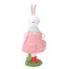 Cute Girl Bunny Resin Figurine Table Statue Decoration Easter Bunny Sculpture Statue for Living Room Bedroom Garden Pink
