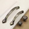 European Style Antique Bronze Pull Handle for Kitchen Cabinets, Wardrobes, and Drawers - Classic Retro Zinc Alloy Design.