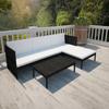 Day and Night - Day and Night Garden Furniture and Cushions Set 3 Pieces Black Synthetic Rattan