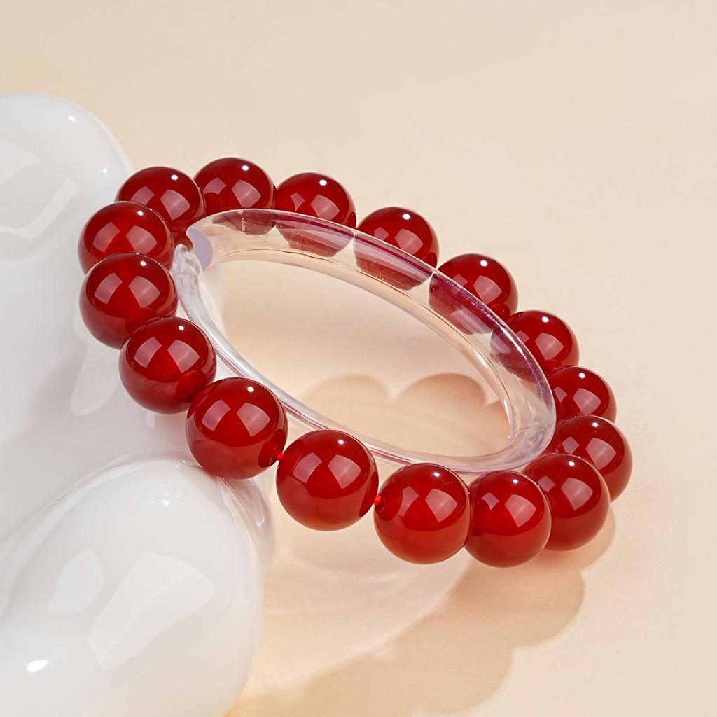 Mei Zhuo Natural Red Agate Round Loose Beads for DIY Jewelry Crafting