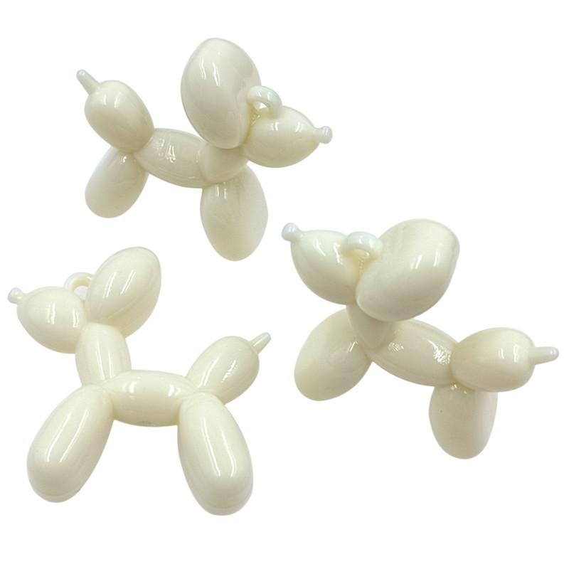 Home Party Supplies Acrylic Candy Colored Jewelry Making DIY Handmade Materials Balloon Dog Pendants Necklace Beads 3pcs for Earring