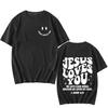 Jesus Loves You Oversized T-Shirt Men Women We Love Each Other Loose Letter Printed Tees Trendy Casual Cotton Aesthetic Tops