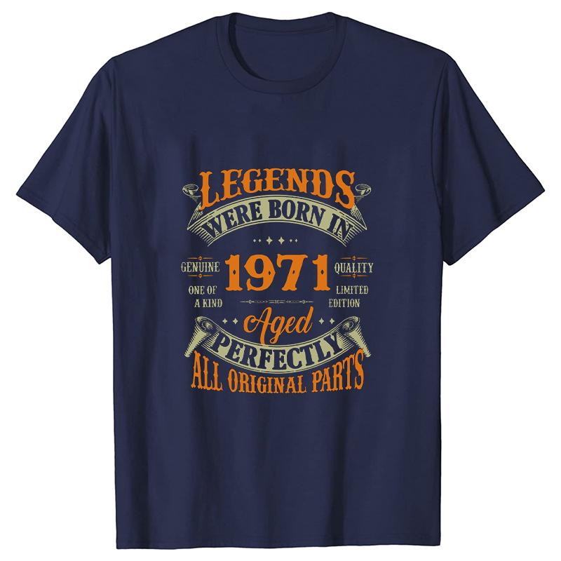 52th Vintage Legends Born In 1971 52 Years Old T Shirts Graphic Harajuku Streetwear Short Sleeve Birthday Gifts Summer T-shirt