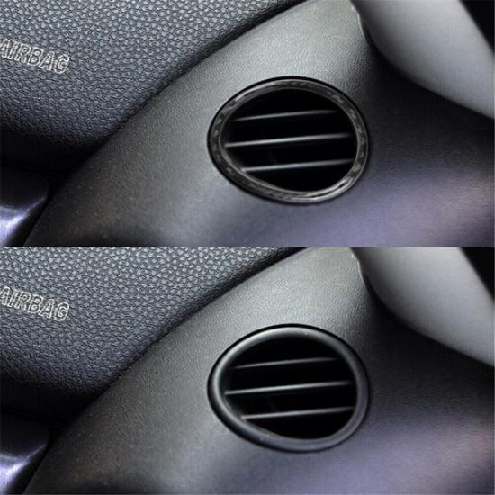2*Interior Carbon Fiber Air Vent Outlet Trim Cover For BMW MINI Cooper R56 07-11