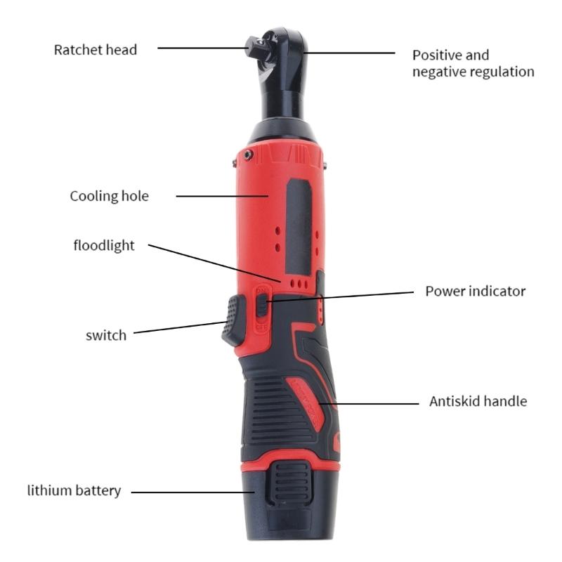 Cordless Ratchet Wrench Set Functional Electric Ratchet Wrench 18V Power Ratchet Tool For Various Application