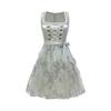 Beer Festival Costume Bavarian Women's Performance Costume Floral Print Square Neck Dress