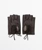 MASSIMO DUTTI Biker Style Fur Leather Gloves