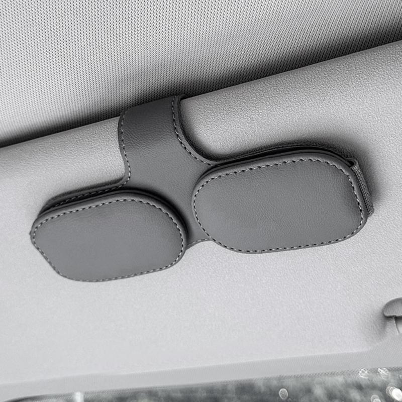 Auto Sonnenblende Brillen Magnetischer Halter Clip Multifunktions Leder Sonnenbrillen Dokument Ticket Kartenhalter Auto Zubehör