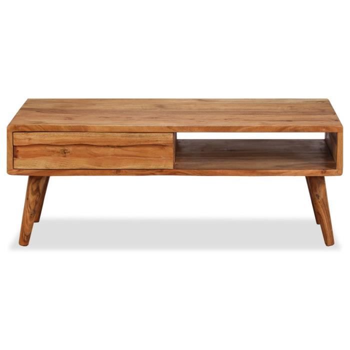 VidaXL Table basse Bois massif avec tiroir sculpté 100 x 50 x 40 cm