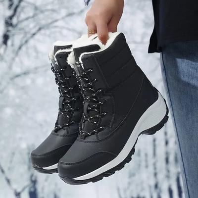 Sneeuwlaarzen Dames Platformlaarzen Antislip Dames Winterschoenen Bont Warm Enkellaarsjes voor Dames Sleehakken Waterdichte Dijhoge Laarzen