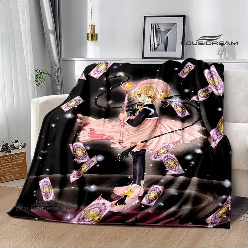 Card Captor Sakura Cartoon Printed Blankets Flannel Soft Cozy Blankets Sofa Bed Blanket Travel Blanket Bedding Birthday Gift