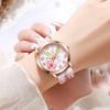 5PCs/Set Women's Silicone Printed Watch Fashion Casual Personalized With Floral Dial Classic Trendy Quartz Watch Combination Set