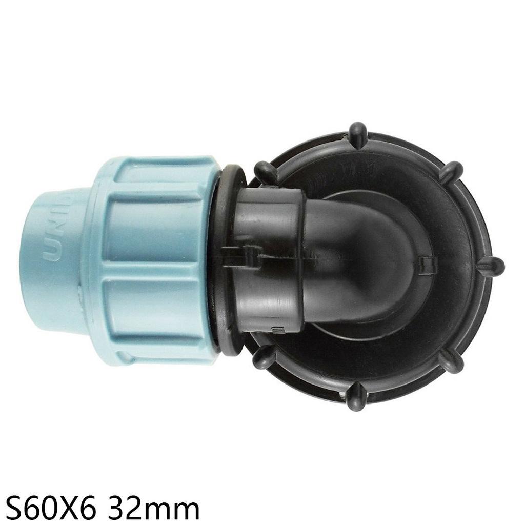IBC Tank Adapter S60X6 To MDPE Elbow Pipe Fitting 32mm Garden Hose Faucet