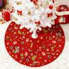 92cm Christmas Tree Skirt Printed Short Plush Tree Skirt Christmas Decorations