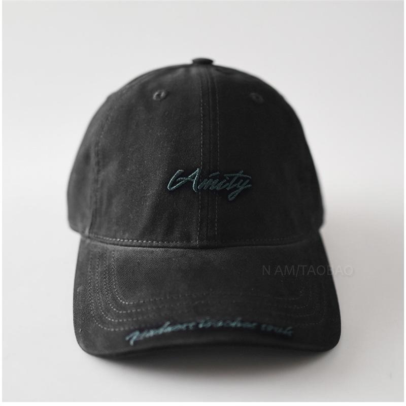 Fashion Hat new retro letter embroidery soft top solid color baseball cap for men and women couple simple casual versatile sun hat