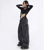 Y2K Streetwear Vintage Chic Cargo Broek voor Vrouwen Hoge Elastische Taille Wijde Pijpen Rechte Broek voor Punk Vrouwelijke Joggingbroeken