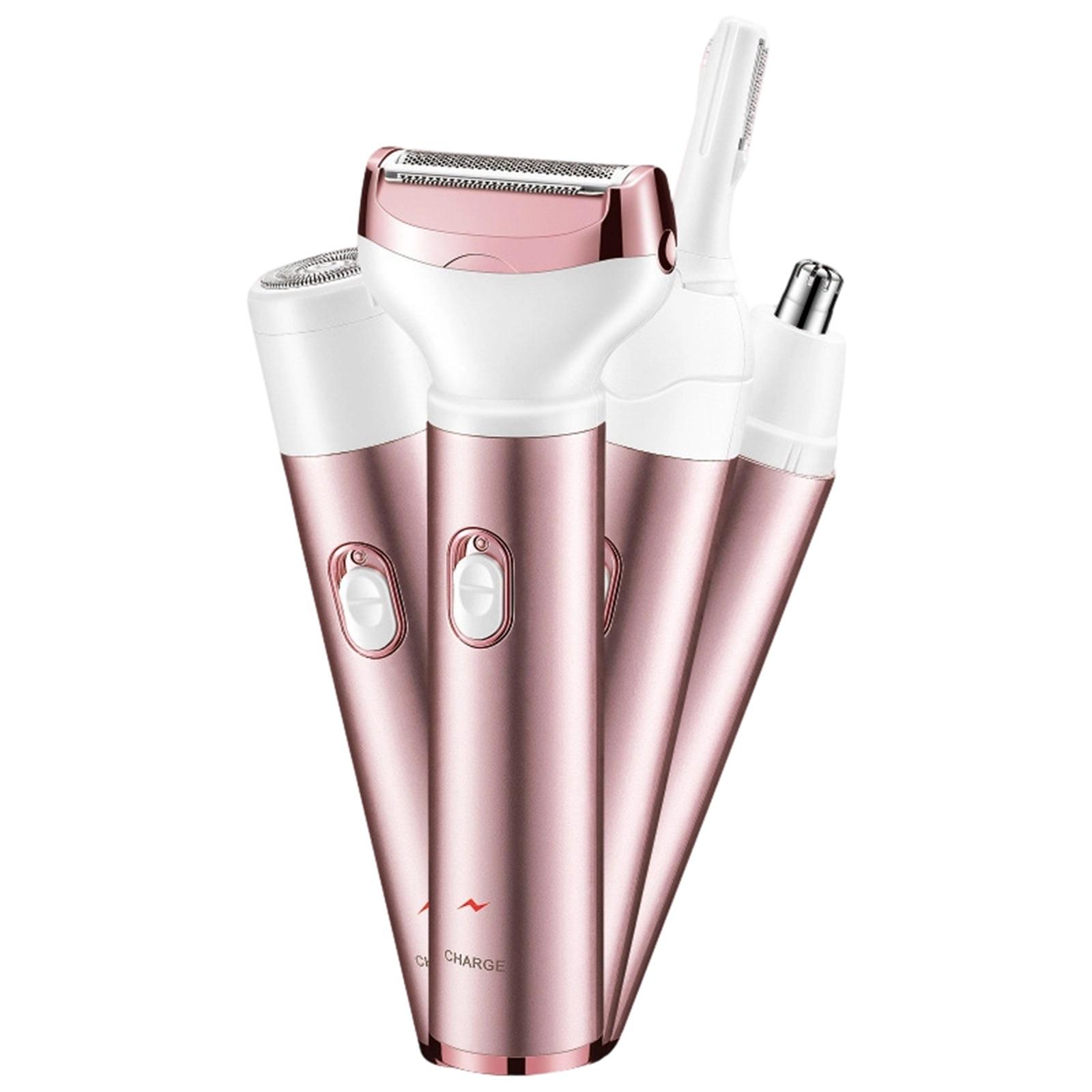 

4 in 1 Women Electric Shaver Rechargeable Facial Hair Trimmer Bikini Hair Removal Portable Ladies Body Groomer for Legs Underarm and Private Areas One Size