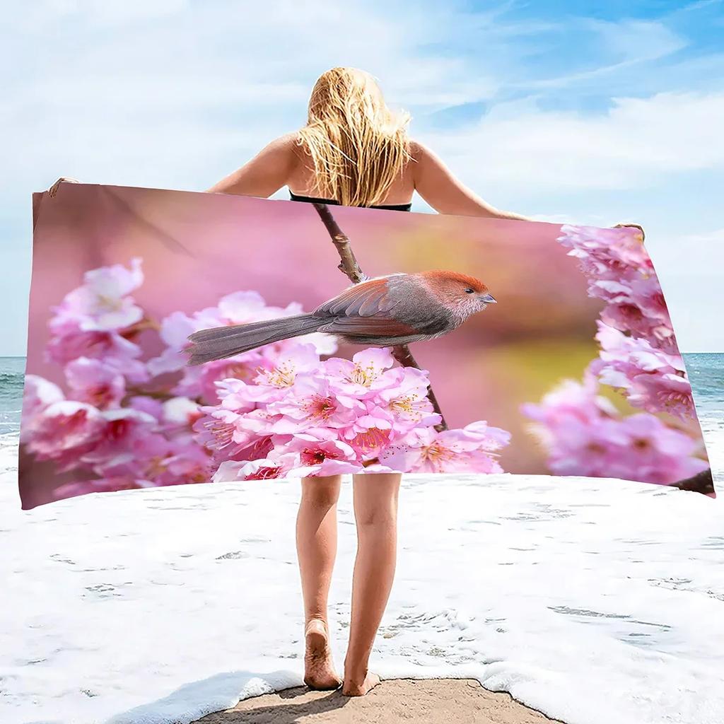 Bird Beach Towels Quick Dry Microfiber Soft and Absorbent Bath Towel Outdoor Travel Oversized Large Beach Towel for Adults Kids