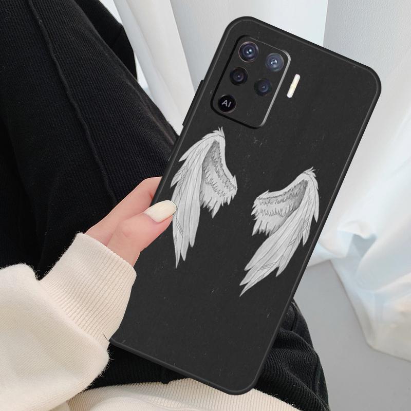 Fantasy Angel Girl Wings Case For Oppo A54 A74 A94 A18 A57 A17 A77 A38 A58 A78 A98 A80 A60 A40 A96 A76 A16 A15 A5 Pro