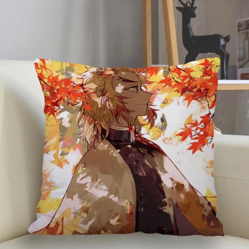 

45x45 см полиэстер Demon Slayer наволочка диванная декоративная подушка чехол для домашнего декора 30x30cm