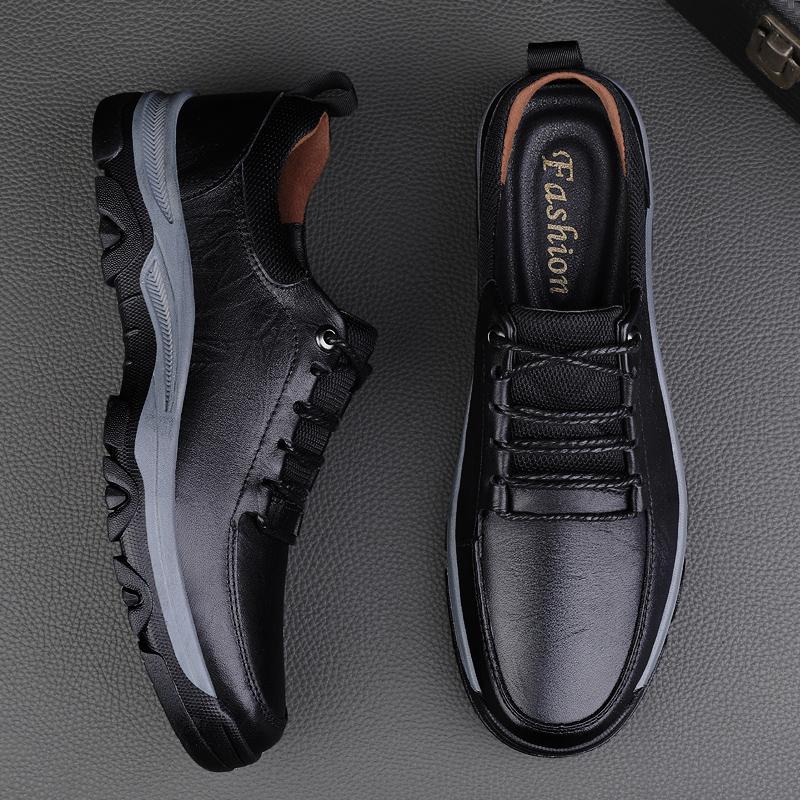 FashionLuxury Brand Mens Oxford Shoes Low-top Lace Up Outdoor Shoes Genuine Cow Leather Formal Walking Sneakers Eisure Treking Footwear