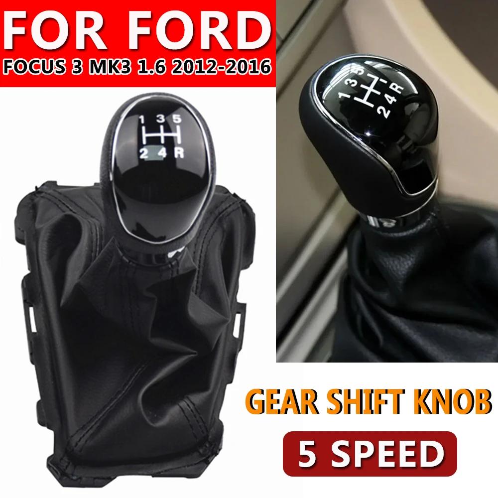 Gear Shift Knob Lever Shifter Gaiter Boot Handbrake Parking Boot Cover Case For Ford Focus 3 MK3 1.6 2012 2013 2014 2015 2016