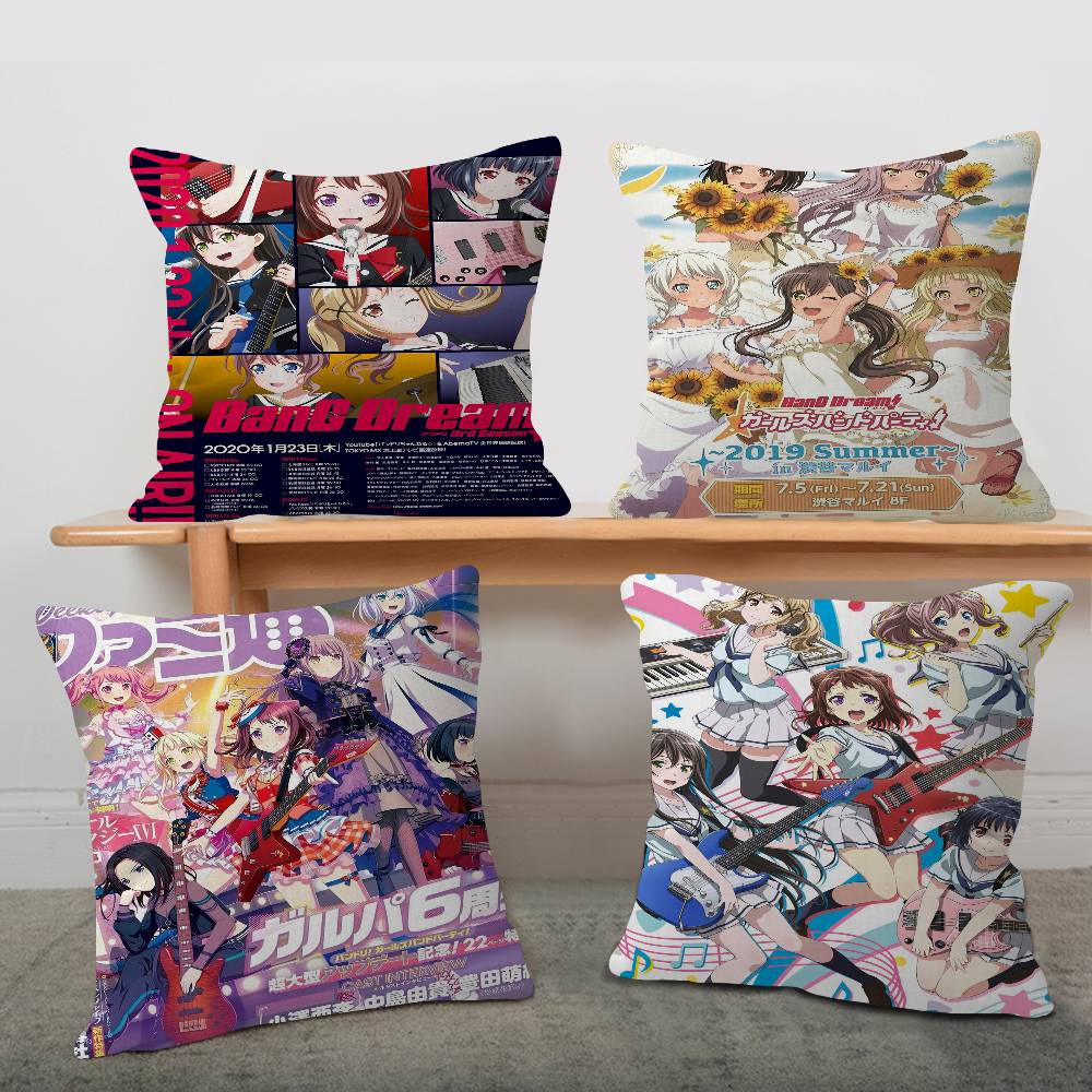 Anime BanG Dream 45*45cm Cushion Cover Pillow Cover Decor Pillowcase Home Pillowcase For Couch Pillow